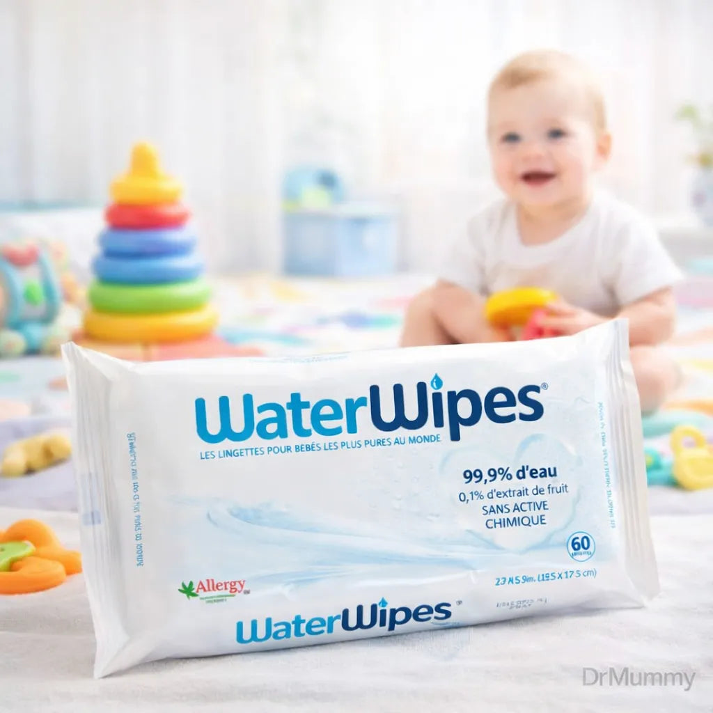 Lingettes WaterWipes Bébé — 99,9% d'Eau Pure, Peau Sensible