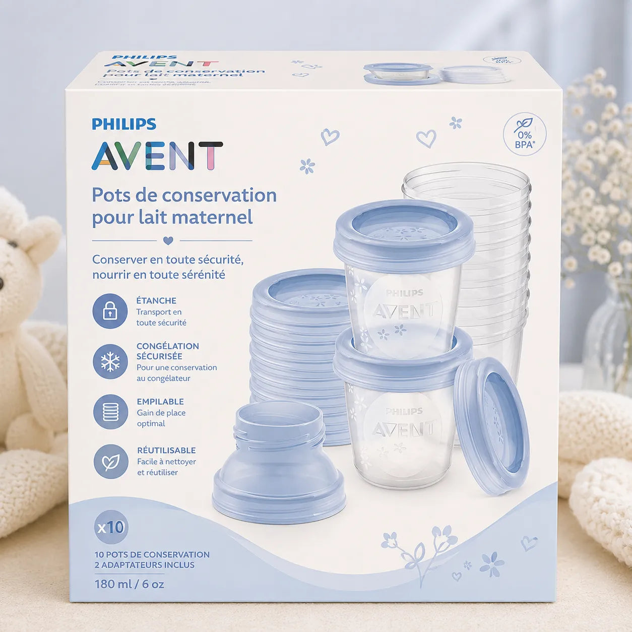 Avent Set Pots de Conservation pour Lait Maternel