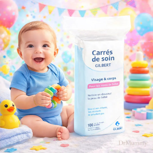 Gilbert Carrés de Soin Bébé x100 — Hypoallergéniques Toilette & Change