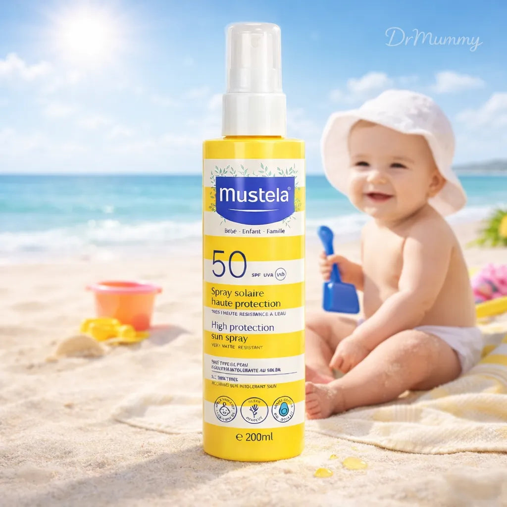 Mustela Spray Solaire SPF50+ Bébé — Protection UVA UVB Dès la Naissance