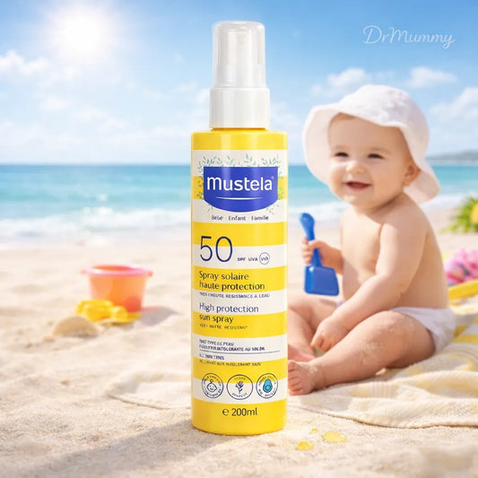 Mustela Spray Solaire SPF50+ Bébé — Protection UVA UVB Dès la Naissance