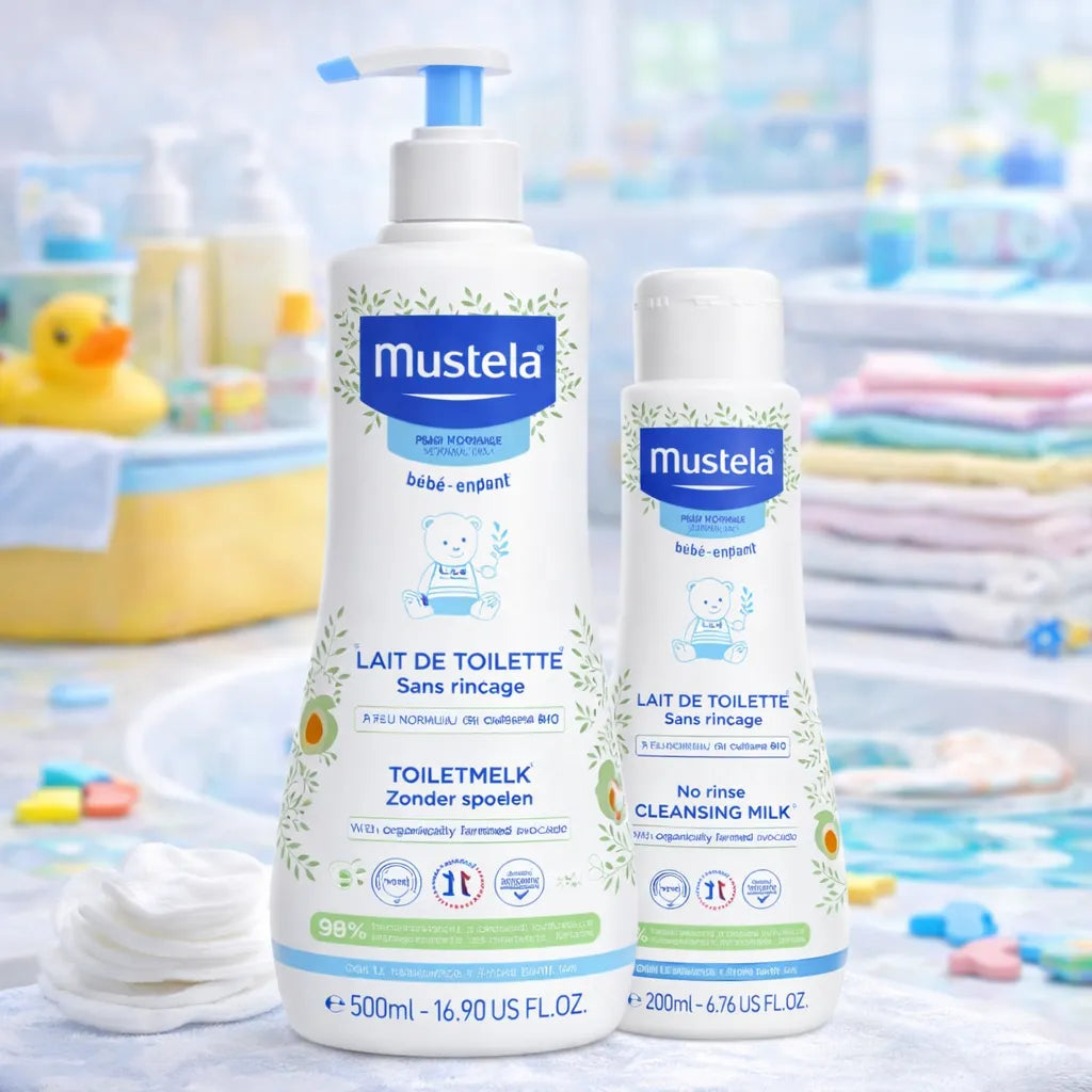 Mustela Lait de Toilette Sans Rinçage 500ml — Hygiène Rapide Bébé