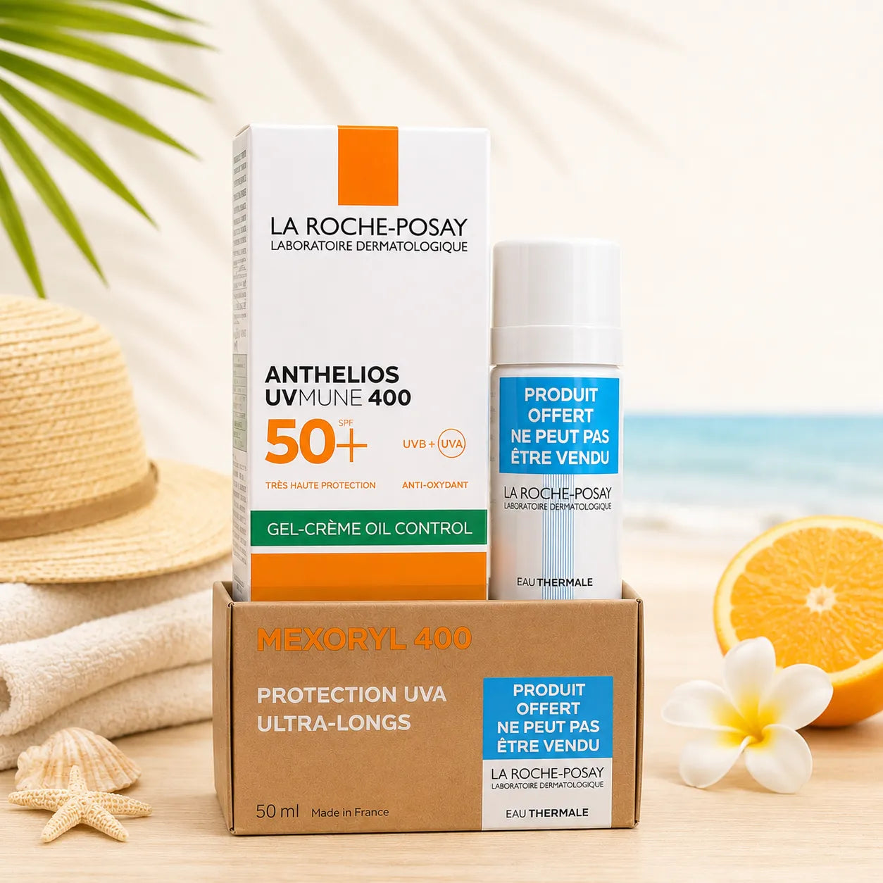 Back La Roche-Posay Anthelios UVMune 400 Gel-Crème Oil Control SPF50+ + Eau Thermale