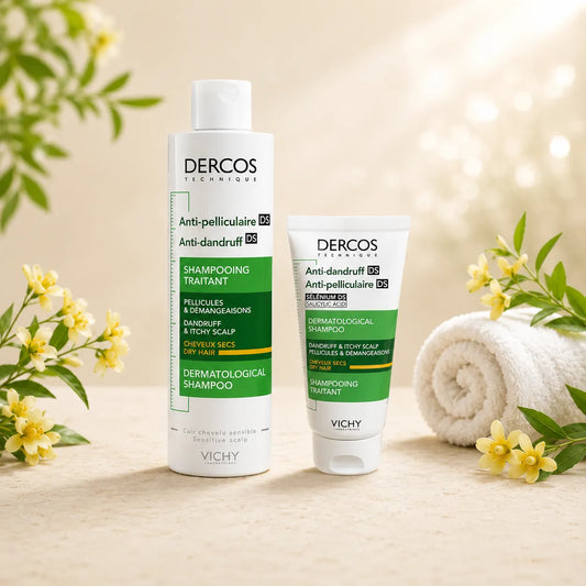 Offre Vichy Dercos Shampooing Antipelliculaire Cheveux Secs + Sélénium DS Anti Pellicules Nutrition Intense