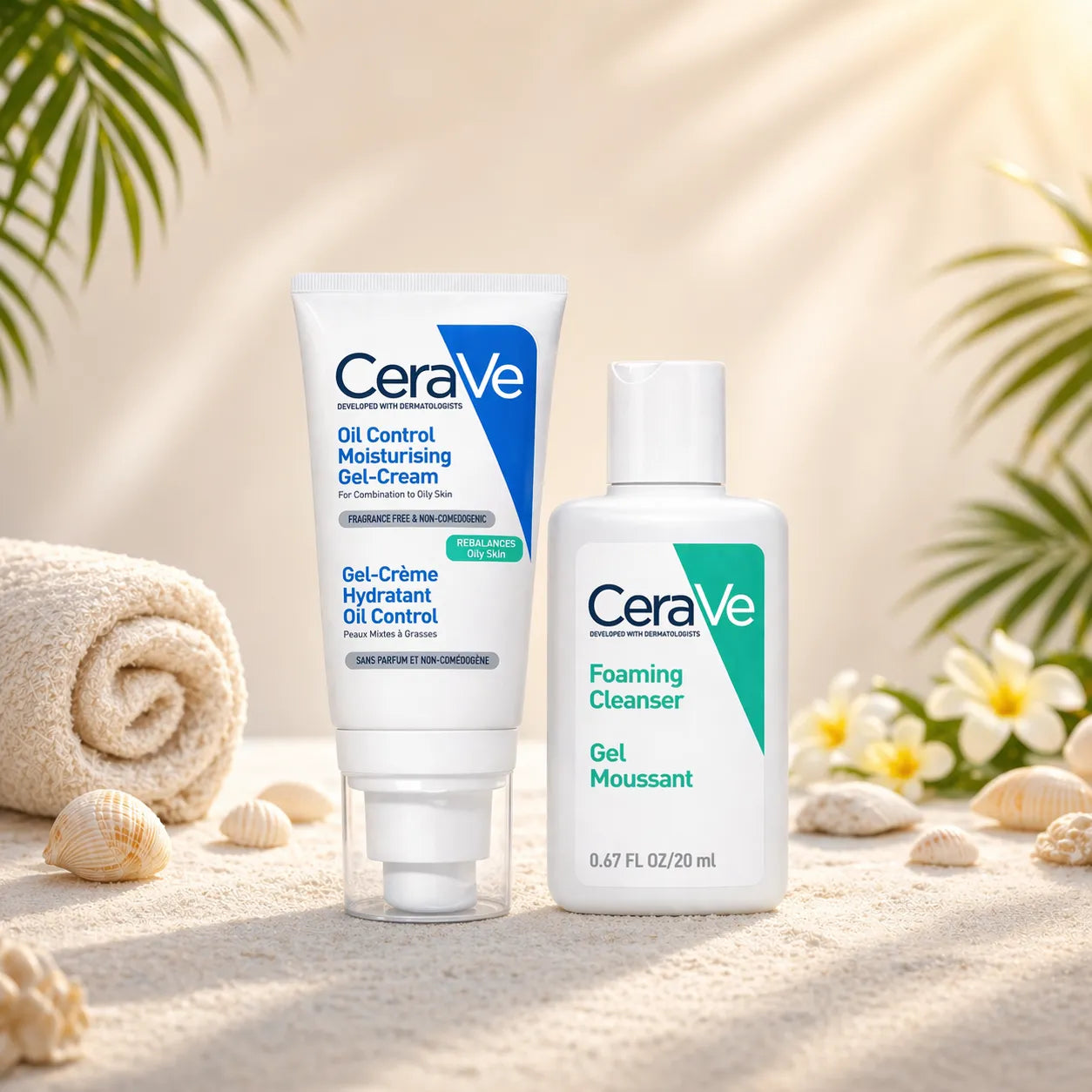 CeraVe Gel Crème Hydratant Oil Control + Gel Moussant en format voyage